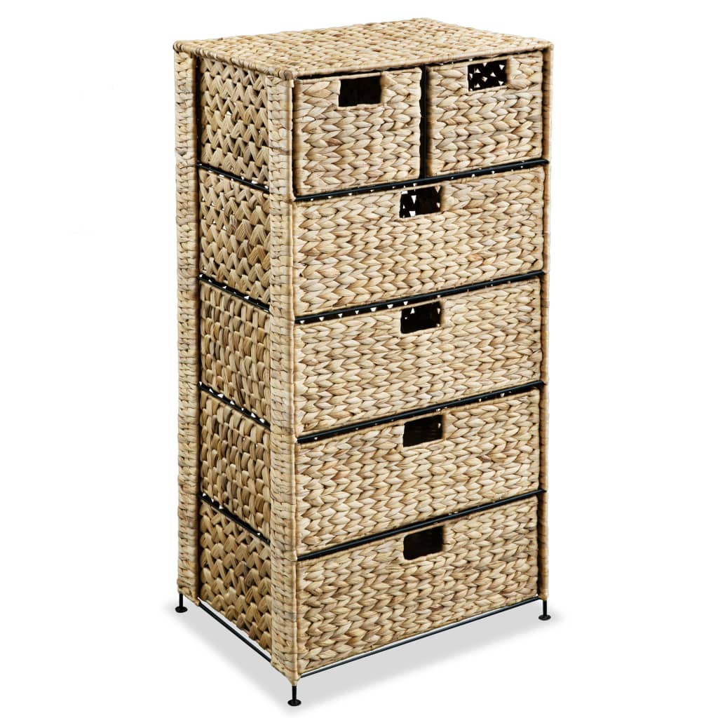 vidaXL Storage Unit with 6 Baskets 47x37x100 cm Water Hyacinth