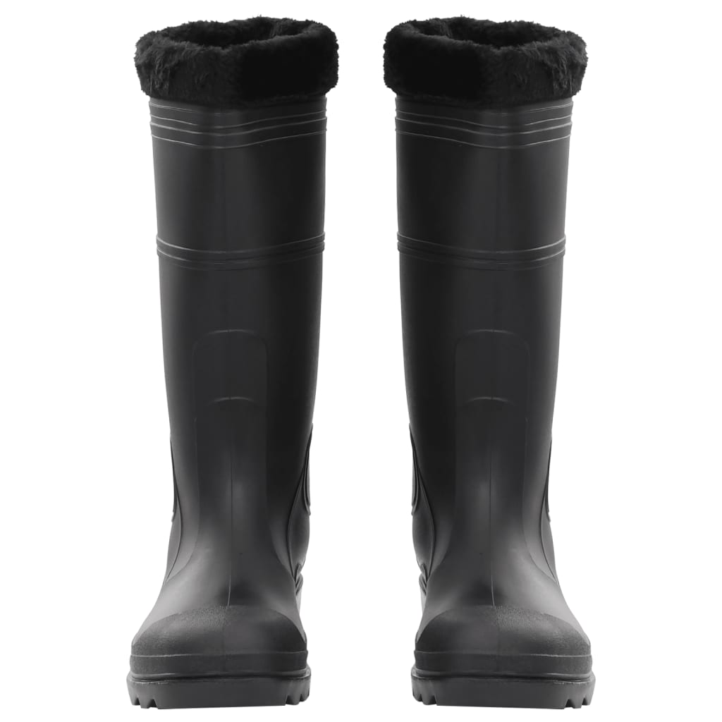 vidaXL Rian Boots with Removable Socks Black Size 45 PVC