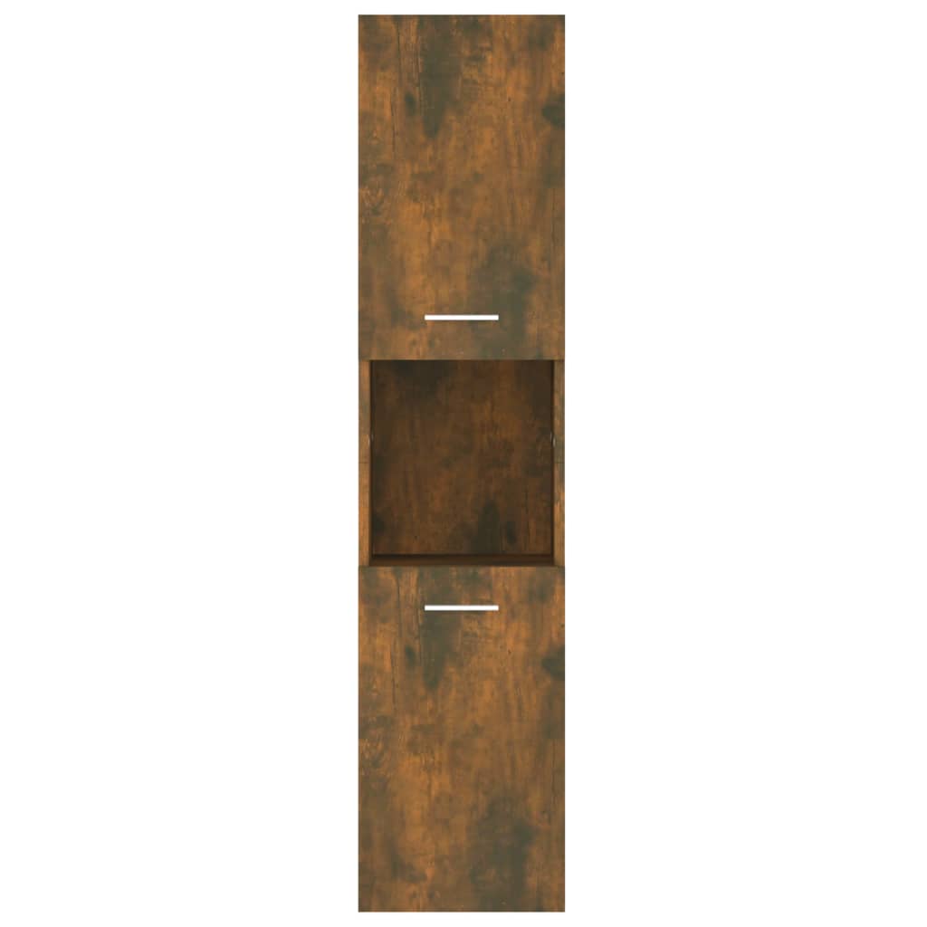 vidaXL Bathroom Cabinet Smoked Oak 30x30x130 cm Engineered Wood