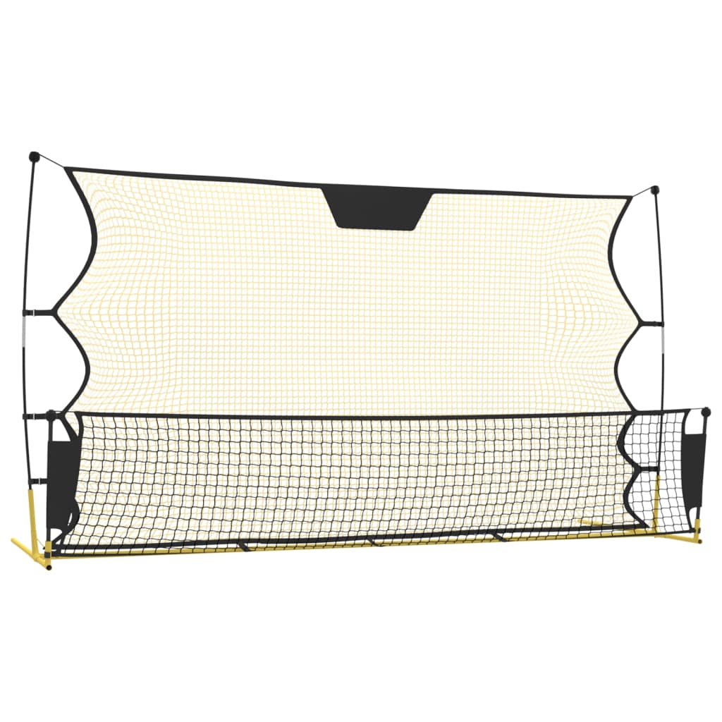vidaXL Football Rebounder Net Black and Yellow 183x85x120 cm Polyester