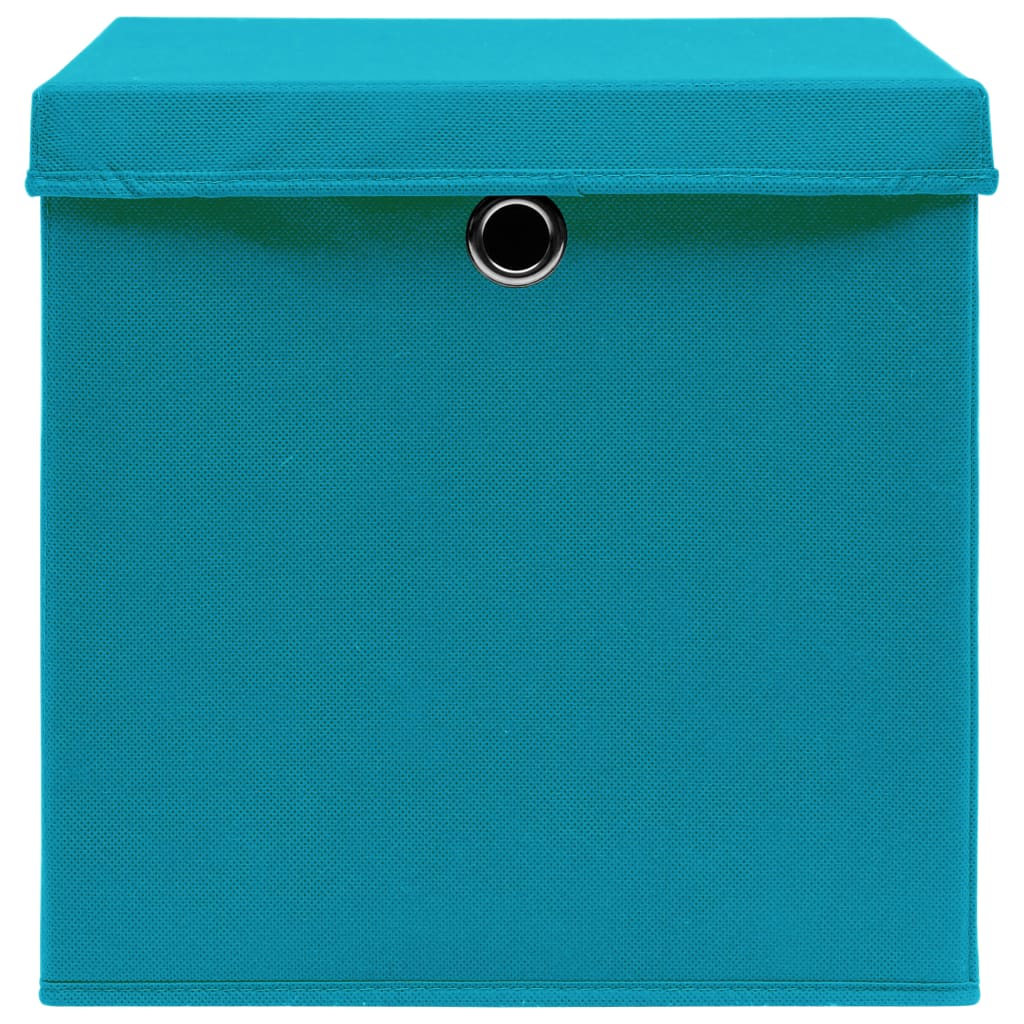 vidaXL Storage Boxes with Lids 4 pcs Baby Blue 32x32x32 cm Fabric