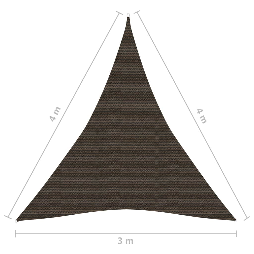 vidaXL Sunshade Sail 160 g/m² Brown 3x4x4 m HDPE