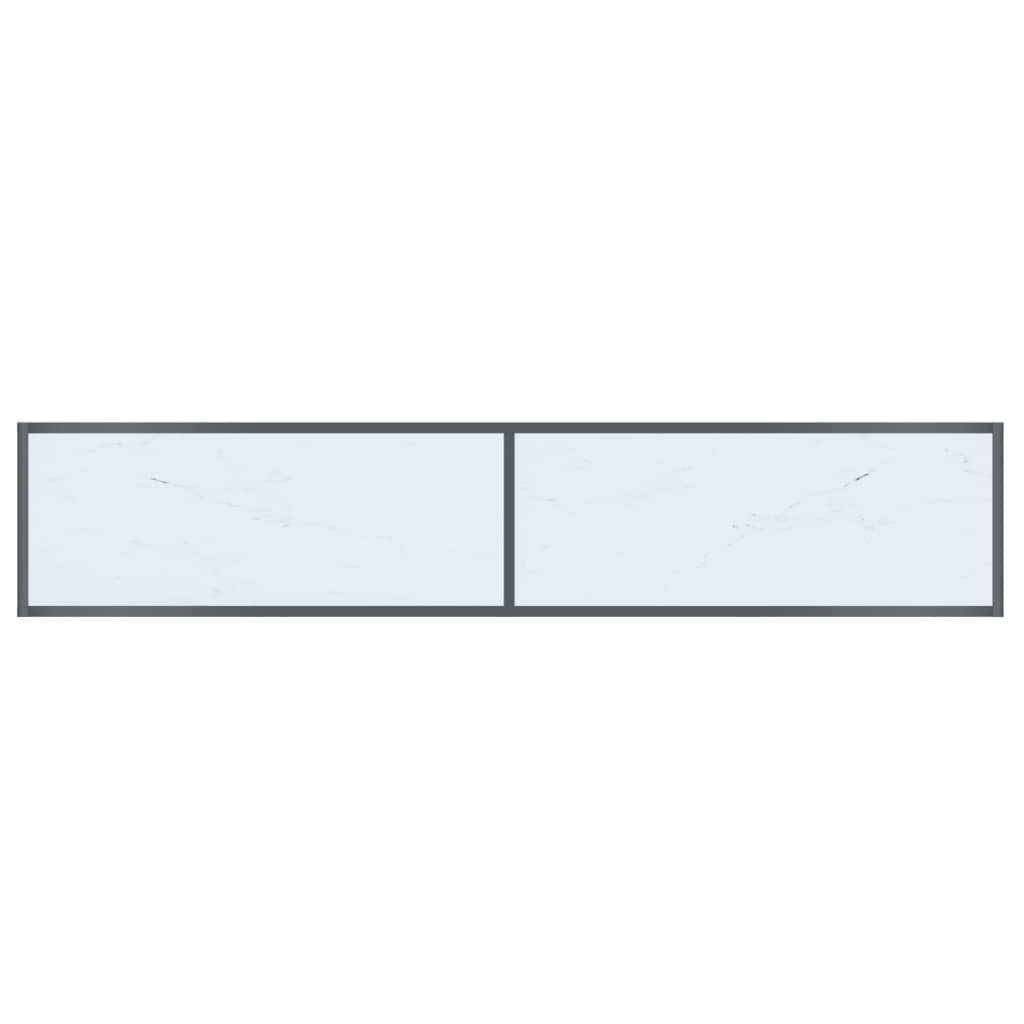 vidaXL Console Table White 180x35x75.5 cm Tempered Glass