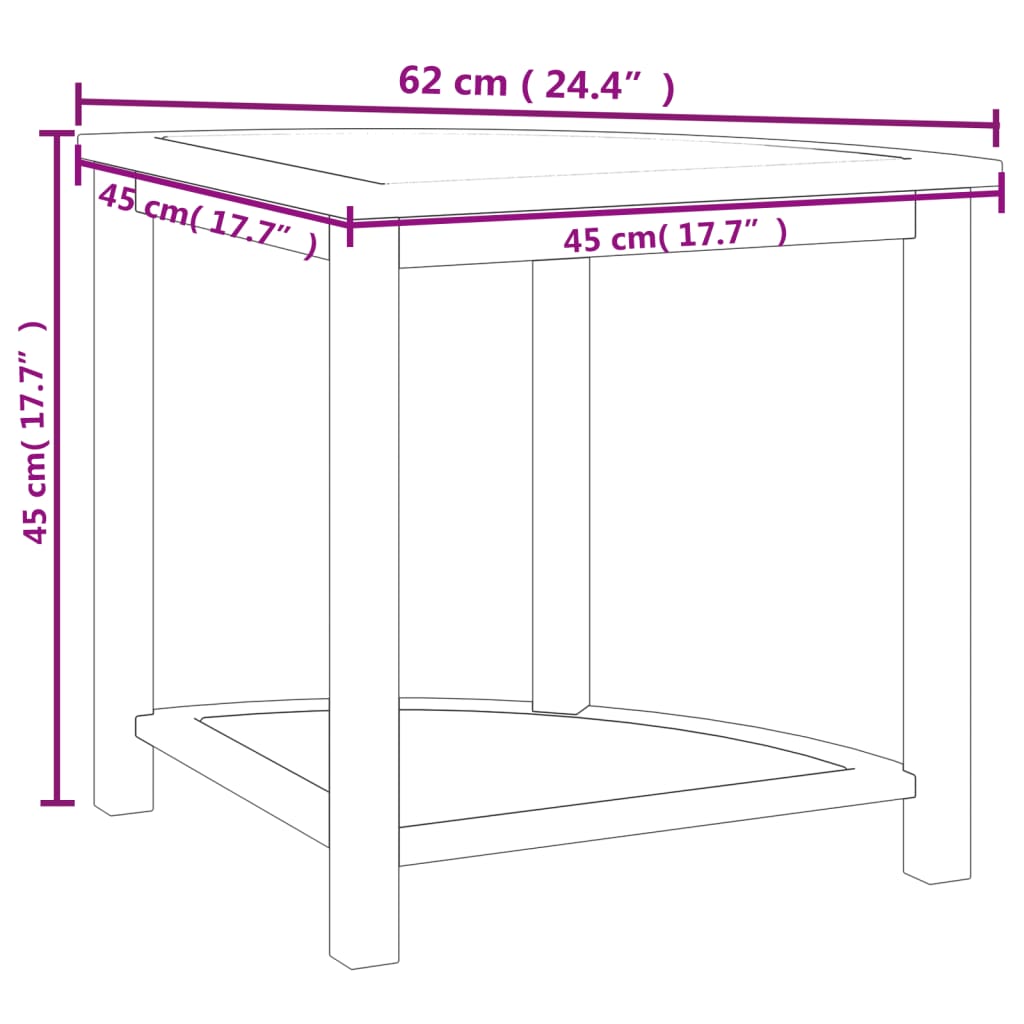 vidaXL Bathroom Side Table 45x45x45 cm Solid Wood Teak