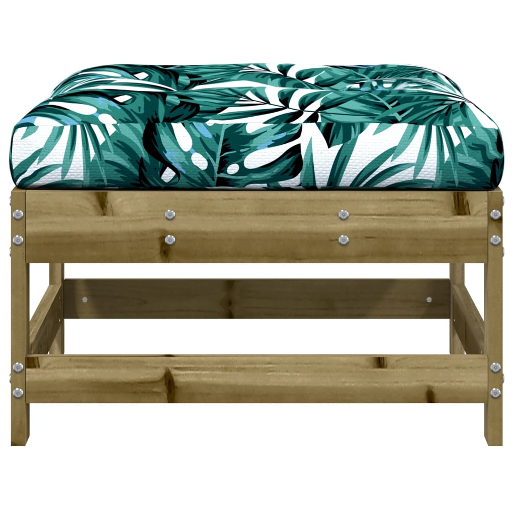 vidaXL Garden Footstools with Cushions 2pcs Impregnated Wood Pine