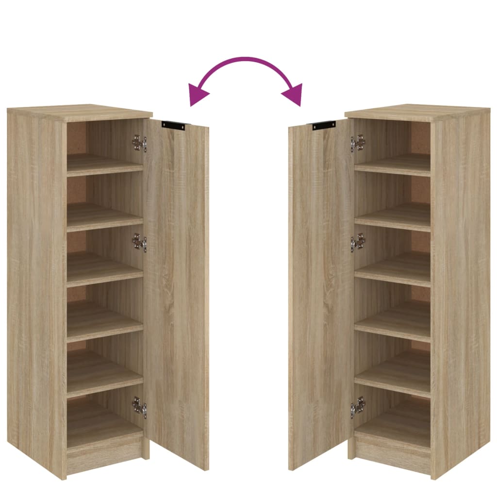 vidaXL Shoe Cabinet Sonoma Oak 30x35x100 cm Engineered Wood