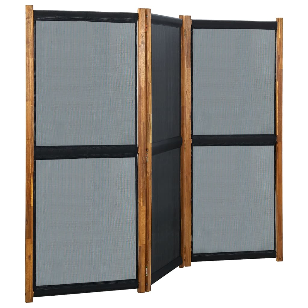vidaXL 3-Panel Room Divider Black 210x170 cm