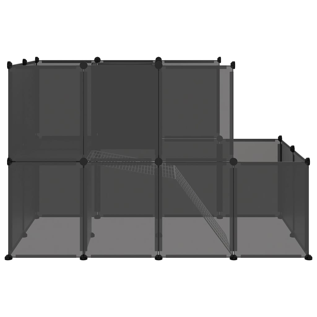 vidaXL Small Animal Cage Black 142x74x93 cm PP and Steel