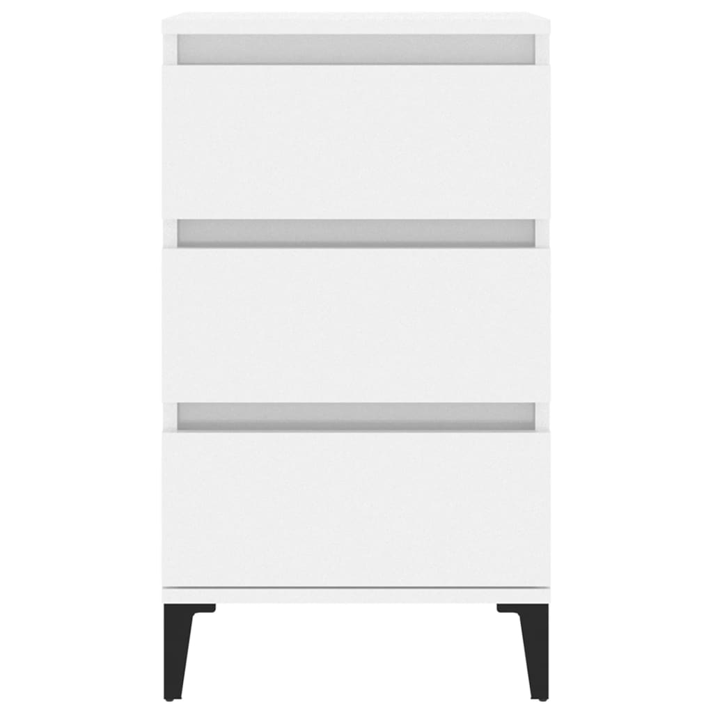 vidaXL Bedside Cabinet High Gloss White 40x35x70 cm Engineered Wood