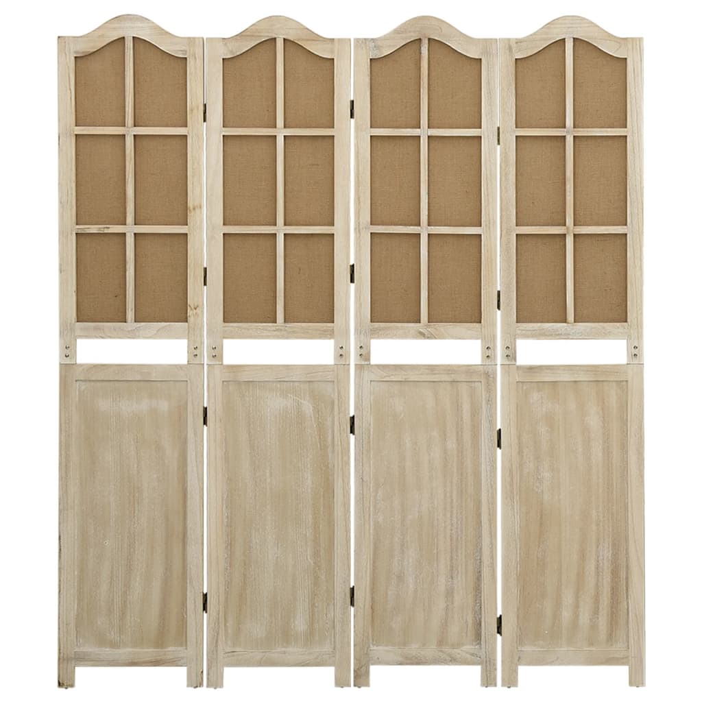 vidaXL 4-Panel Room Divider Brown 140x165 cm Fabric