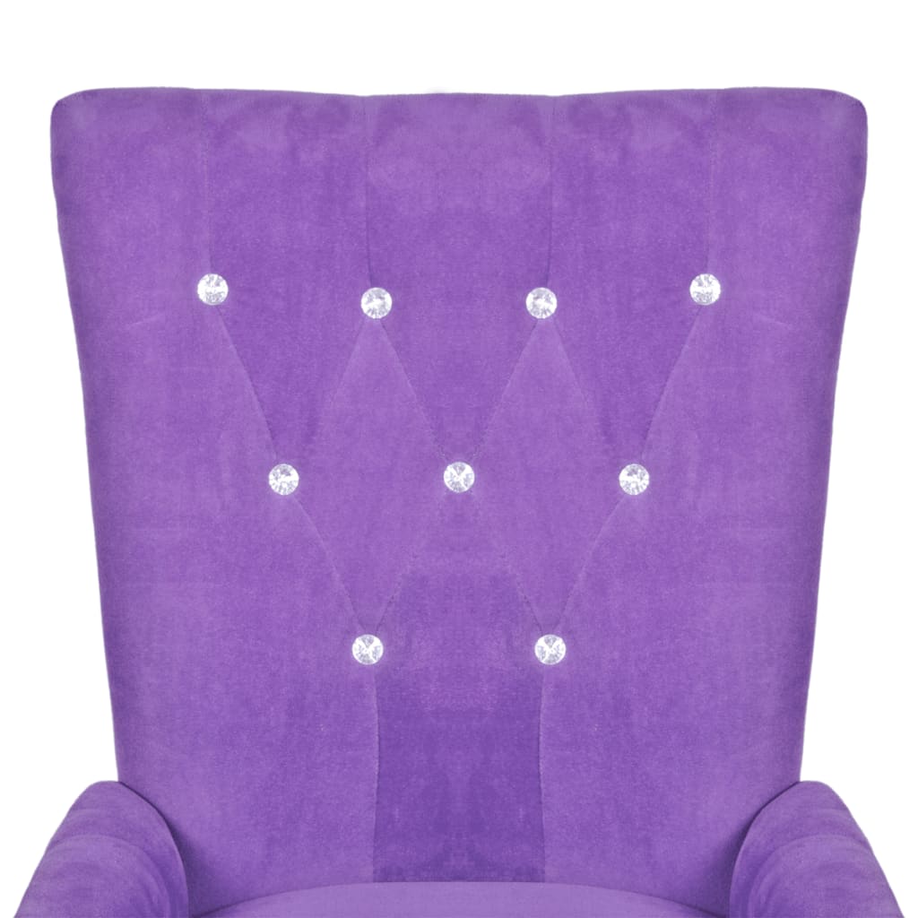 vidaXL Dining Chair with Armrests Purple Velvet