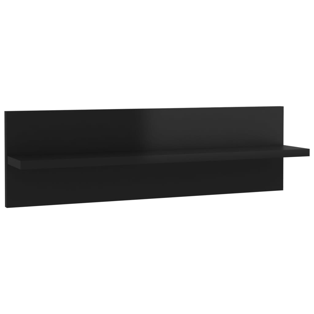 vidaXL Wall Shelf 4 pcs High Gloss Black 60x11.5x18cm Engineered Wood