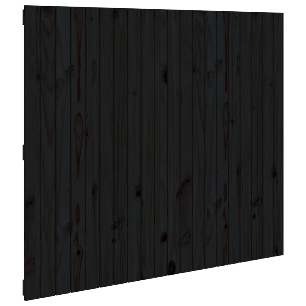 vidaXL Wall Headboard Black 127.5x3x110 cm Solid Wood Pine