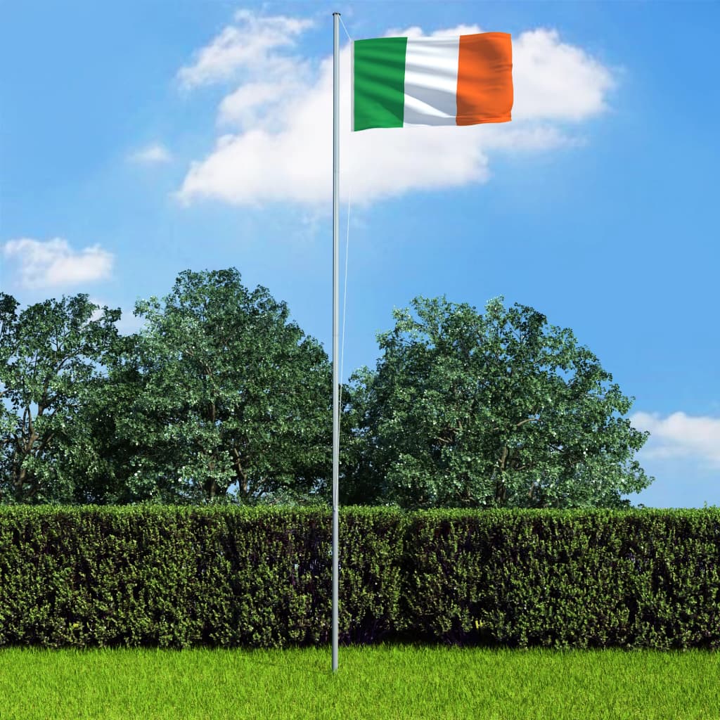 vidaXL Ireland Flag and Pole Aluminium 6.2 m