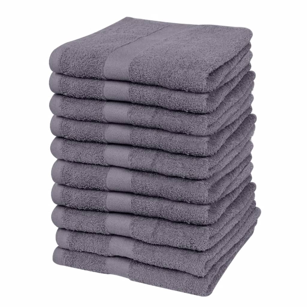 vidaXL Home Guest Towel Set 10 pcs Cotton 500 gsm 30x50 cm Anthracite