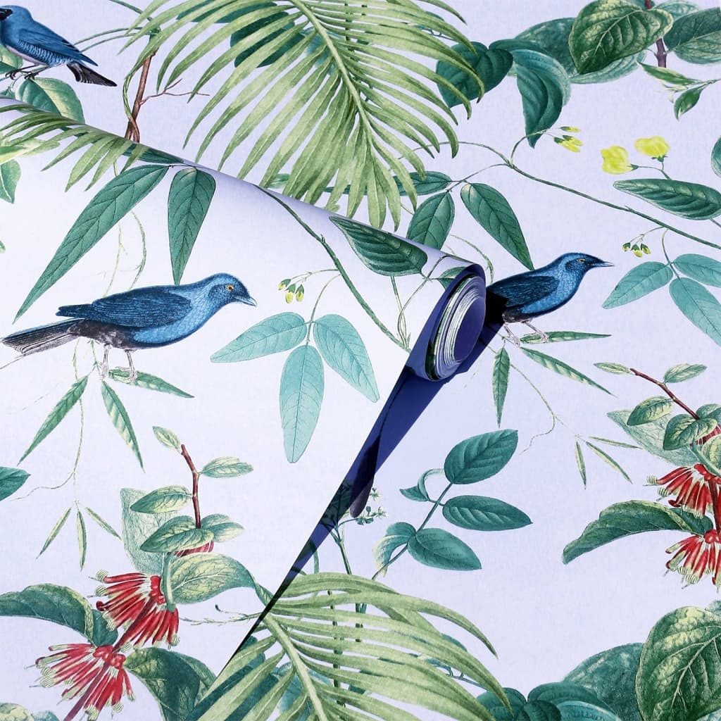 DUTCH WALLCOVERINGS Wallpaper Exotic Garden Blue and Green