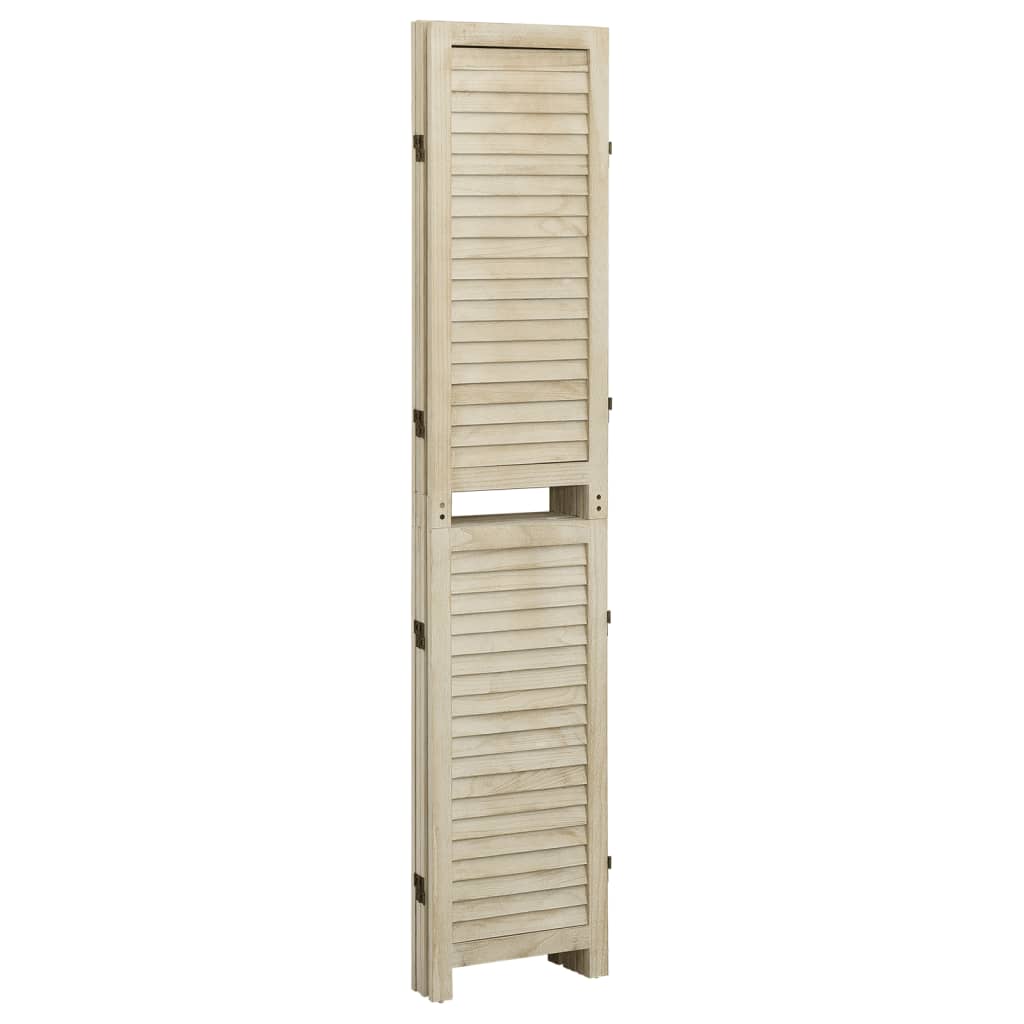 vidaXL 4-Panel Room Divider 140x165 cm Solid Wood Paulownia