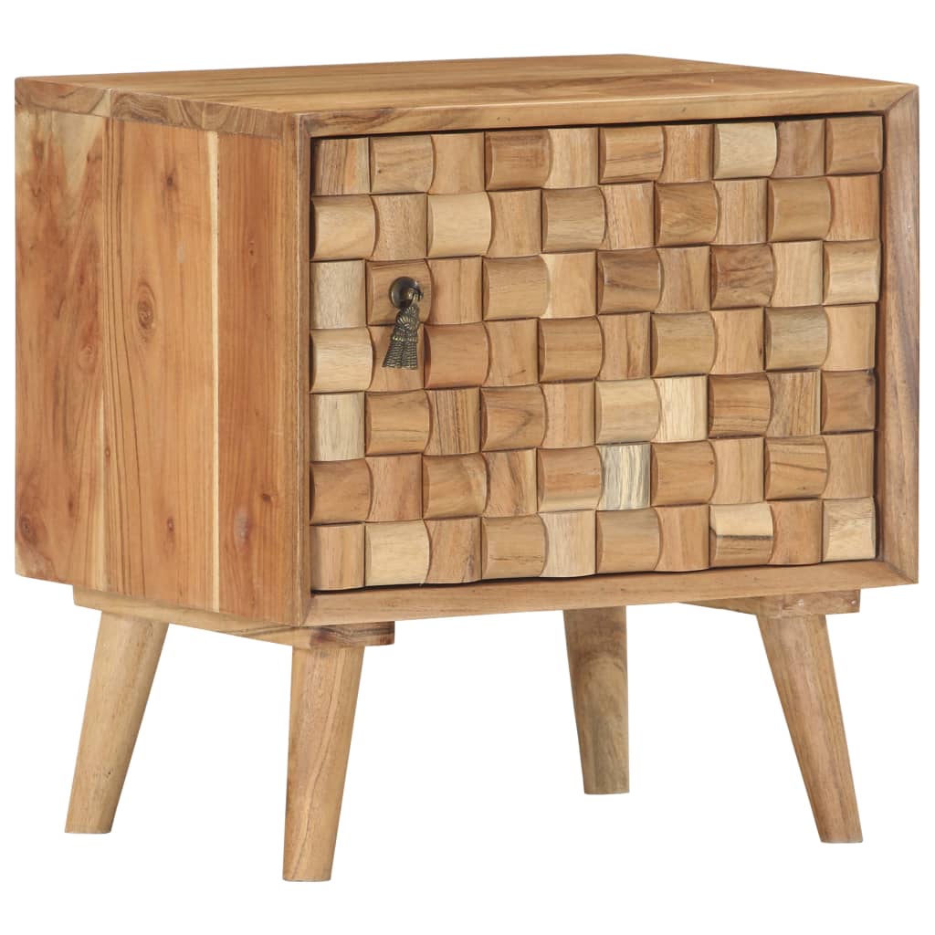 vidaXL Bedside Cabinet 42x35x45 cm Solid Acacia Wood