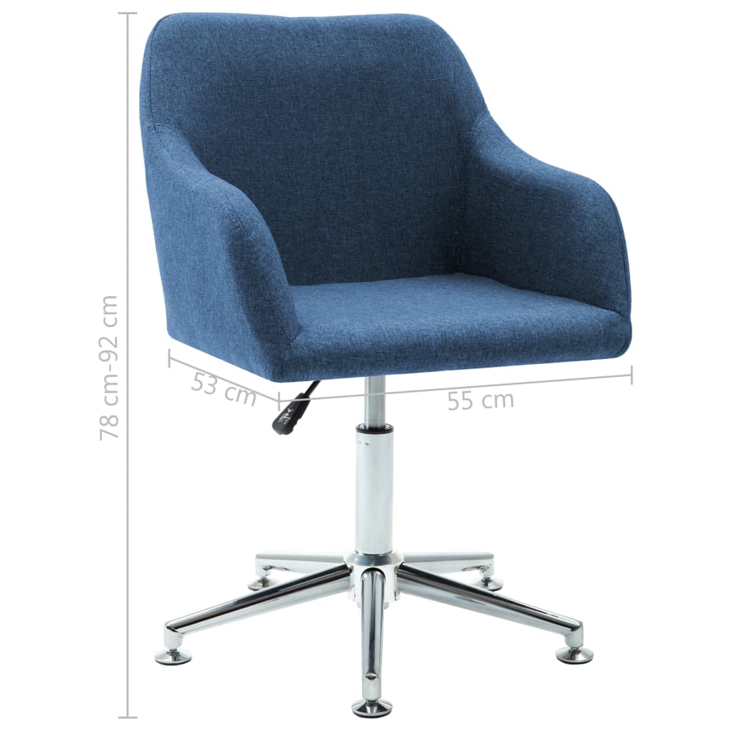 vidaXL Swivel Office Chair Blue Fabric