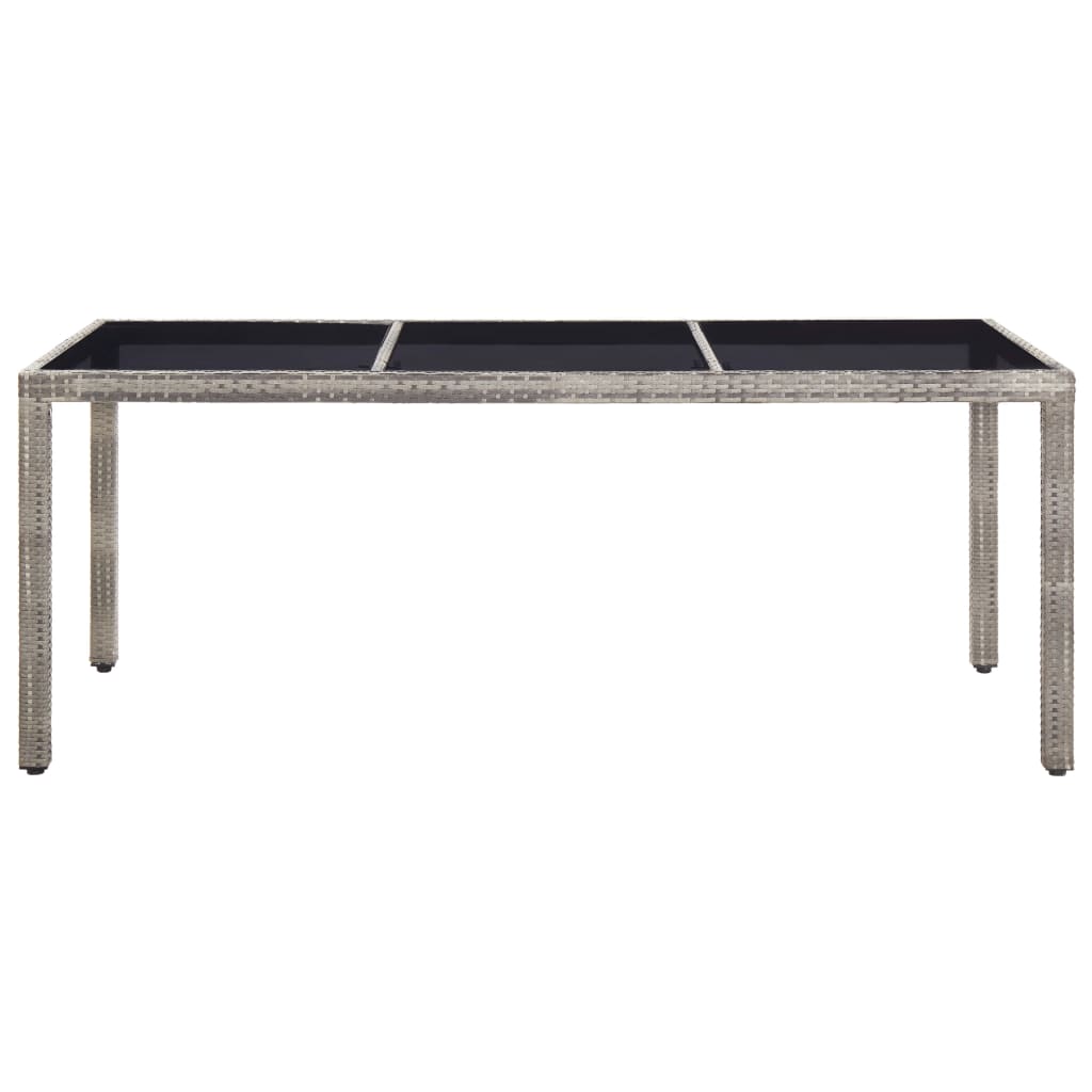 vidaXL Garden Table Grey 190x90x75 cm Poly Rattan