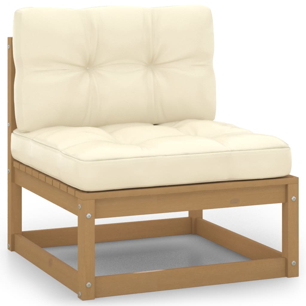 vidaXL 9 Piece Garden Lounge Set&Cushions Honey Brown Solid Wood Pine