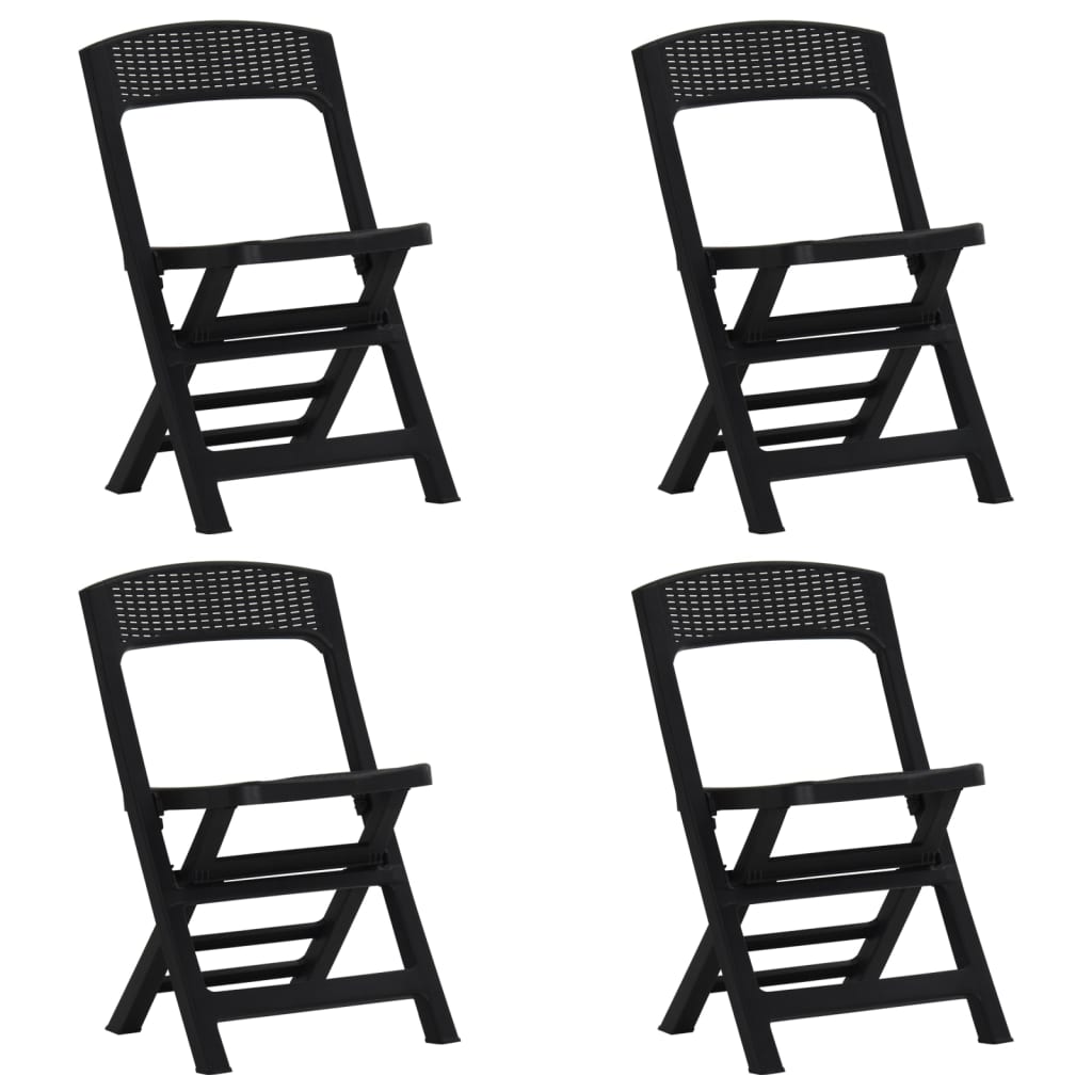 vidaXL Folding Garden Chairs 4 pcs PP Anthracite