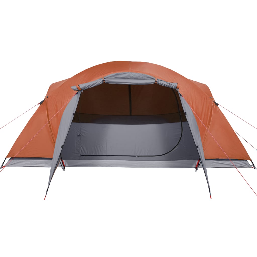 vidaXL Family Tent Crossvent 8-Person Grey and Orange Waterproof