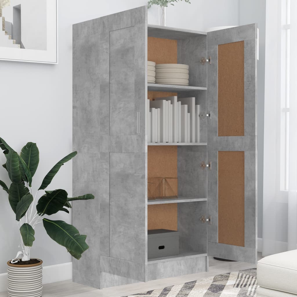 vidaXL Book Cabinet Concrete Grey 82.5x30.5x150 cm Engineered Wood
