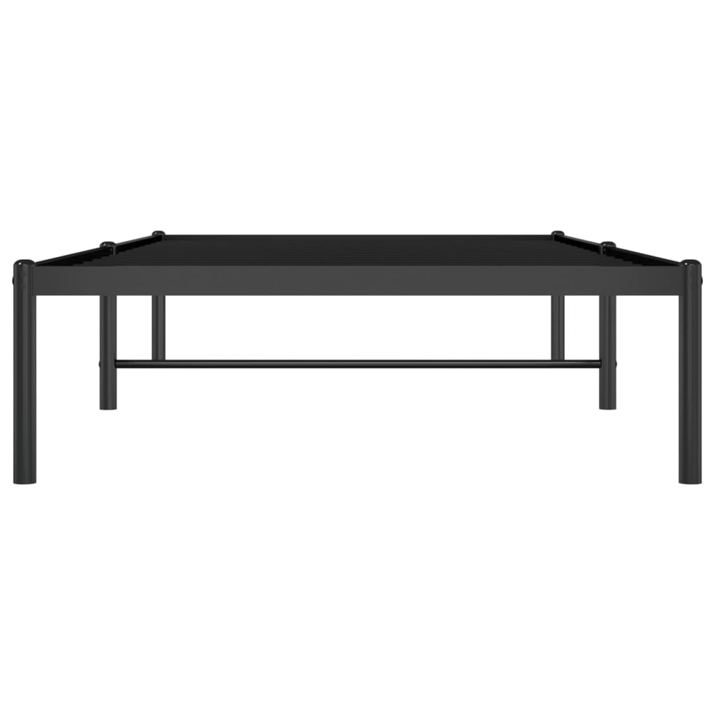 vidaXL Metal Bed Frame Black 90x190 cm Single