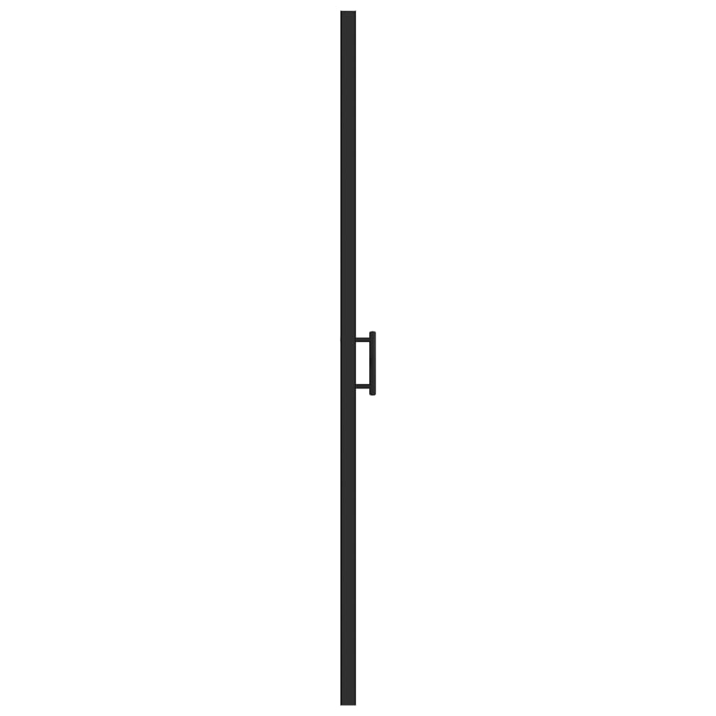 vidaXL Shower Door 100x178 cm Half Frosted Tempered Glass Black