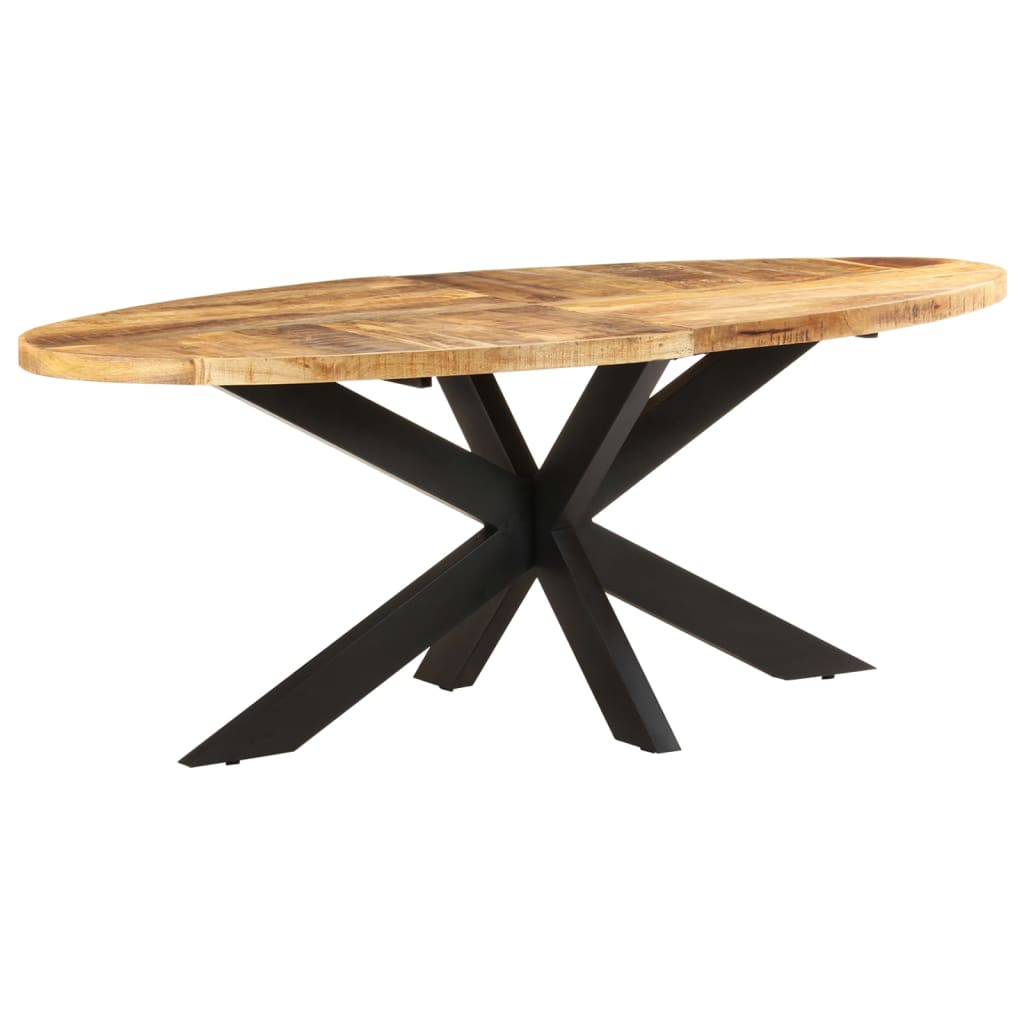 vidaXL Dining Table Oval 200x100x75 cm Rough Mango Wood