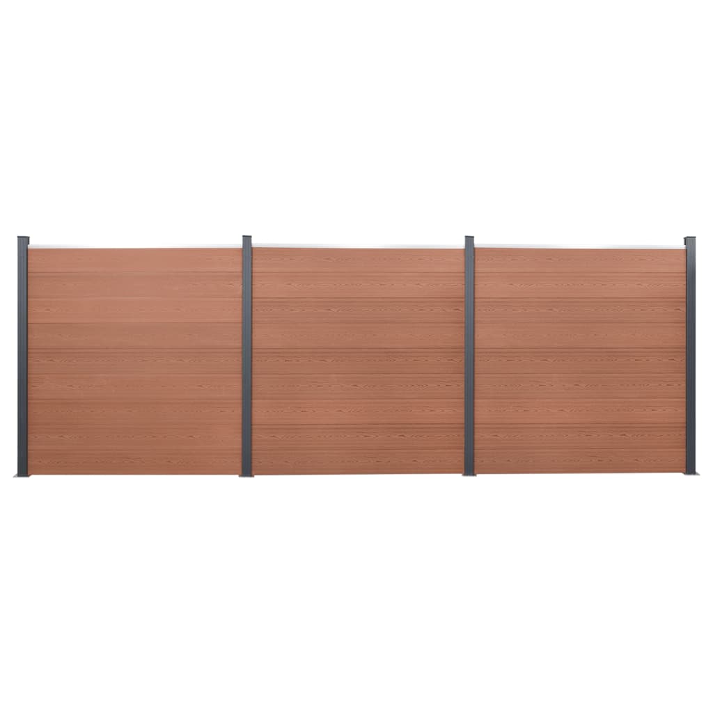 vidaXL Fence Panel Set Brown 526x186 cm WPC
