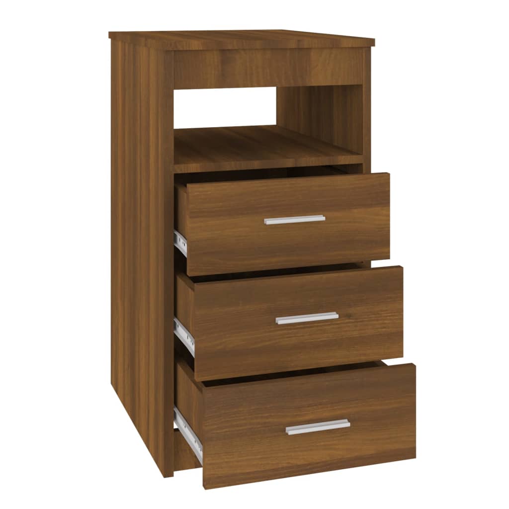 vidaXL Drawer Cabinet Brown Oak 40x50x76 cm Engineered Wood