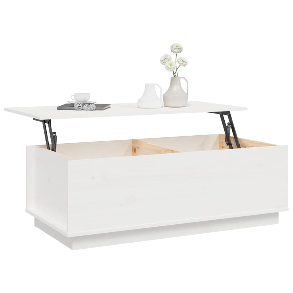 vidaXL Coffee Table White 100x50x35 cm Solid Wood Pine