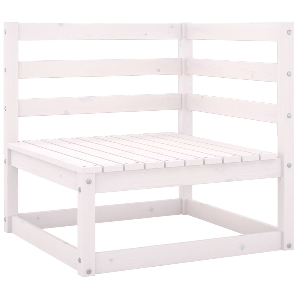 vidaXL Garden 3-Seater Sofa White Solid Pinewood
