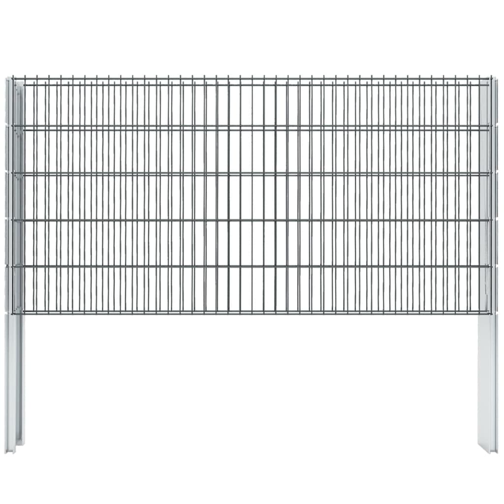 vidaXL 2D Gabion Fence Galvanised Steel 2.008x1.03 m 4 m (Total Length) Grey