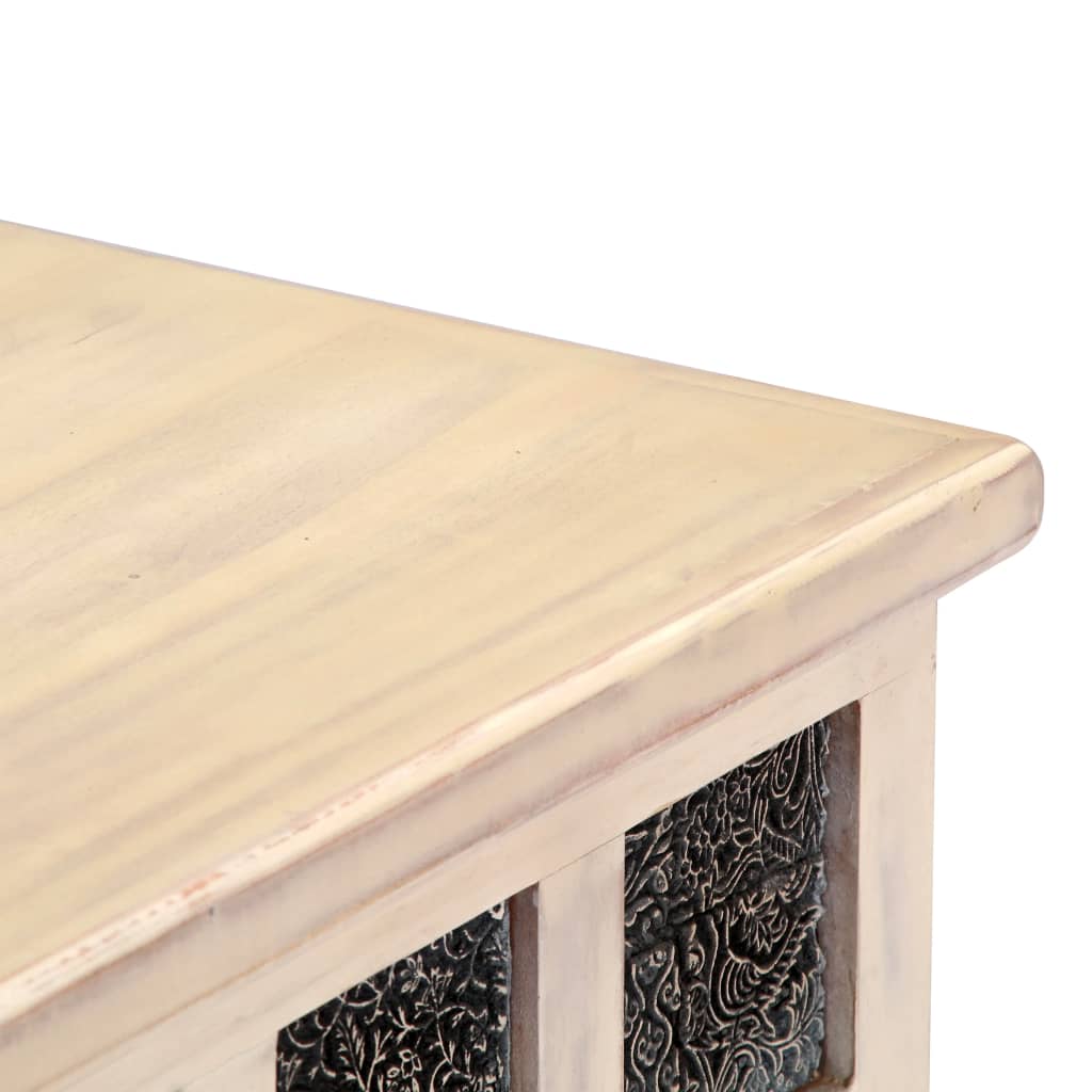 vidaXL Storage Box White 110x40x45 cm Solid Acacia Wood