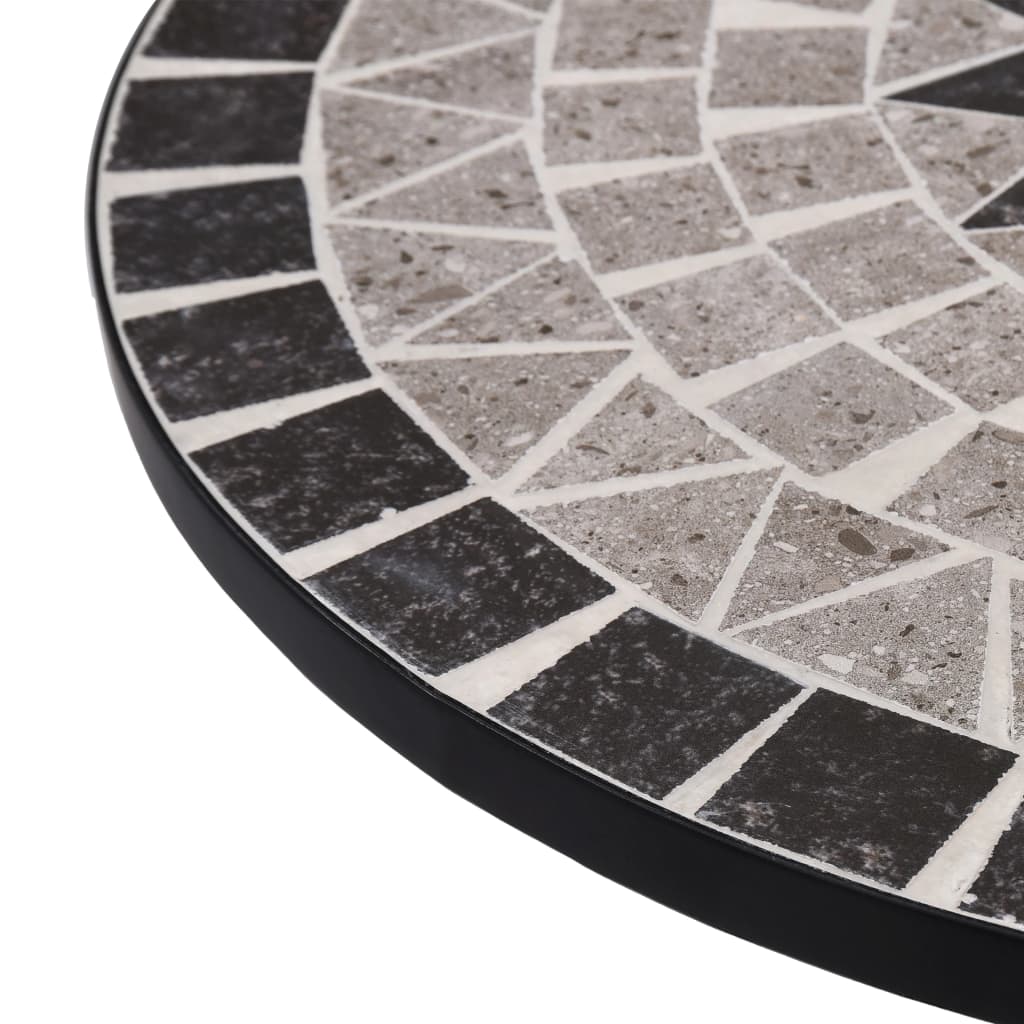 vidaXL Mosaic Bistro Table Grey 61cm Ceramic