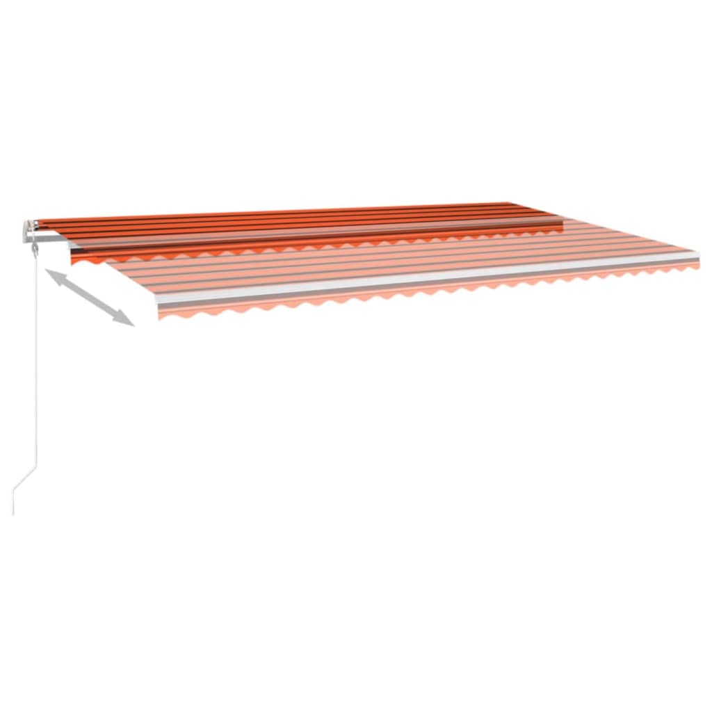 vidaXL Automatic Awning with LED&Wind Sensor 600x300 cm Orange/Brown