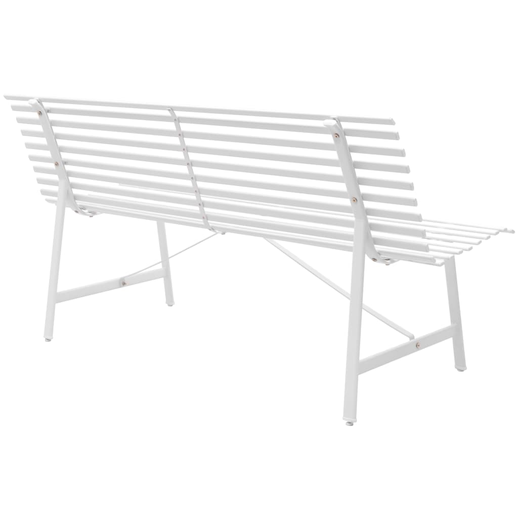 vidaXL Garden Bench 150 cm Steel White