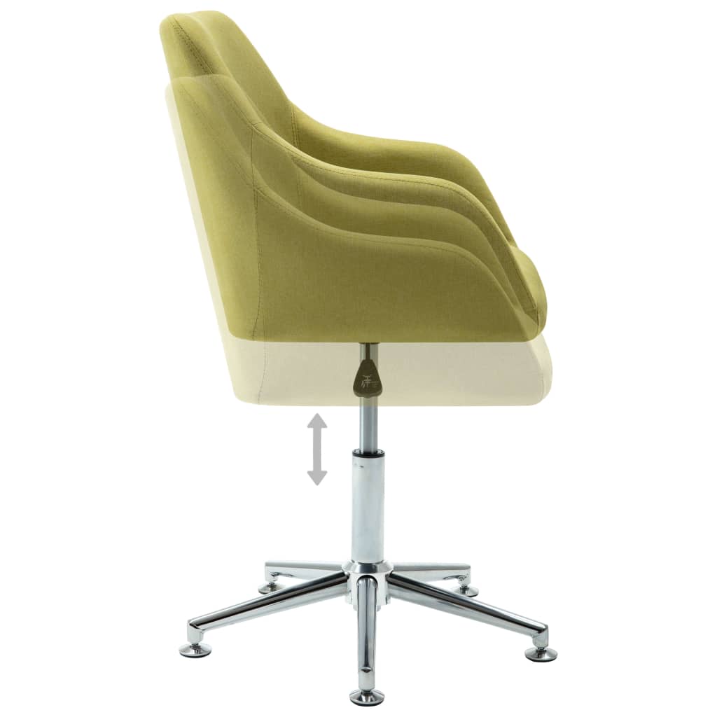 vidaXL Swivel Dining Chairs 6 pcs Green Fabric