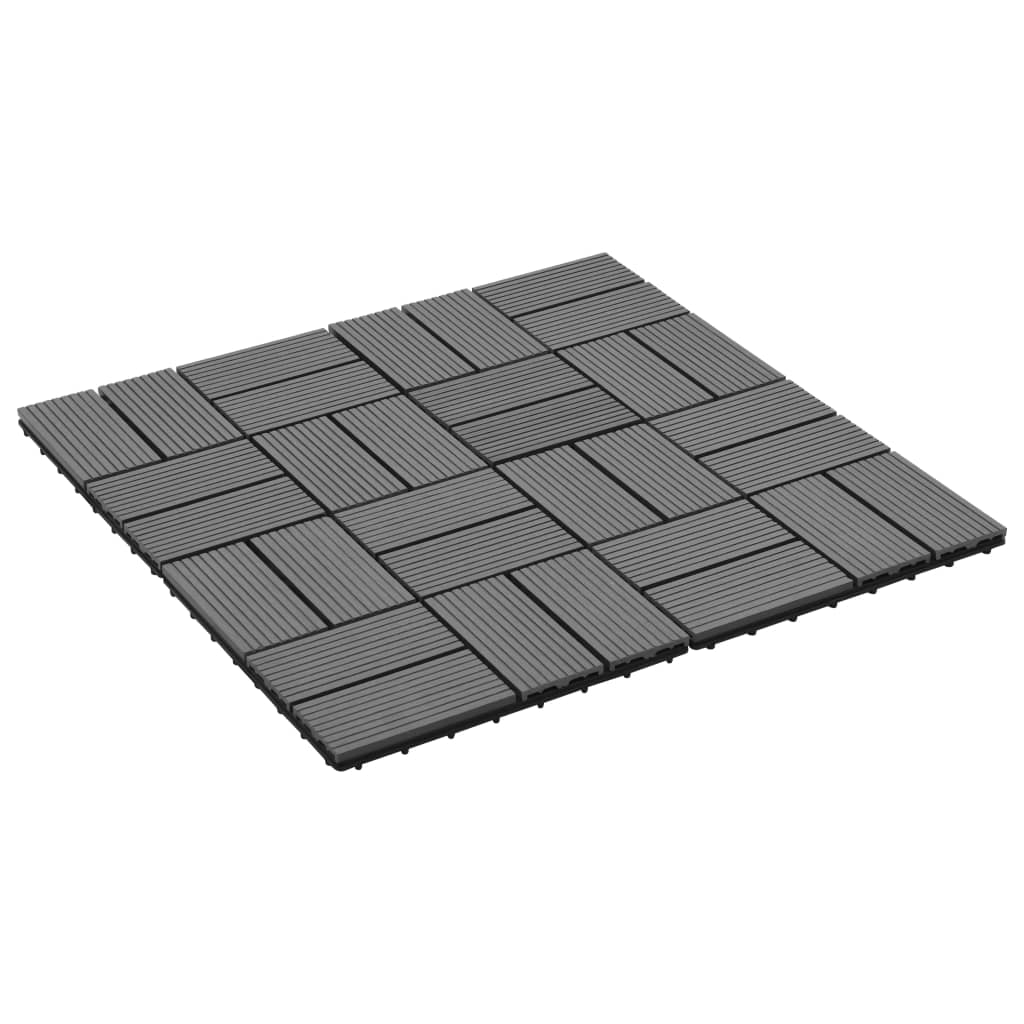 vidaXL 11 pcs Decking Tiles WPC 30x30 cm 1 sqm Grey