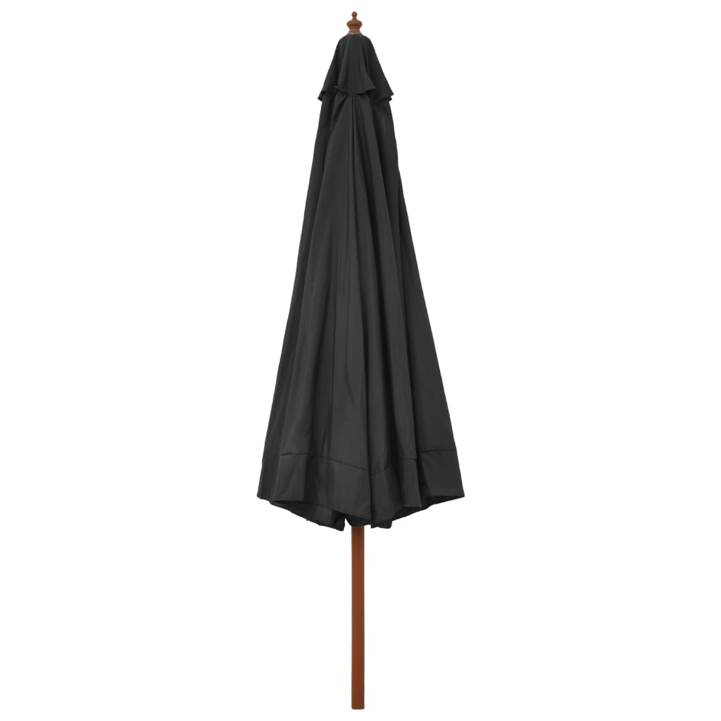 vidaXL Outdoor Parasol with Wooden Pole 330 cm Anthracite