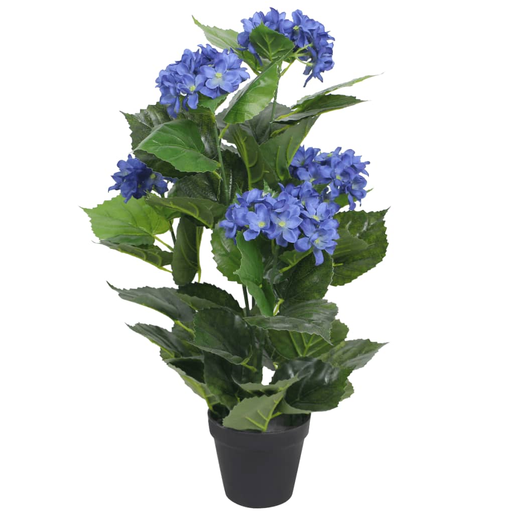 vidaXL Artificial Hydrangea Plant with Pot 60 cm Blue