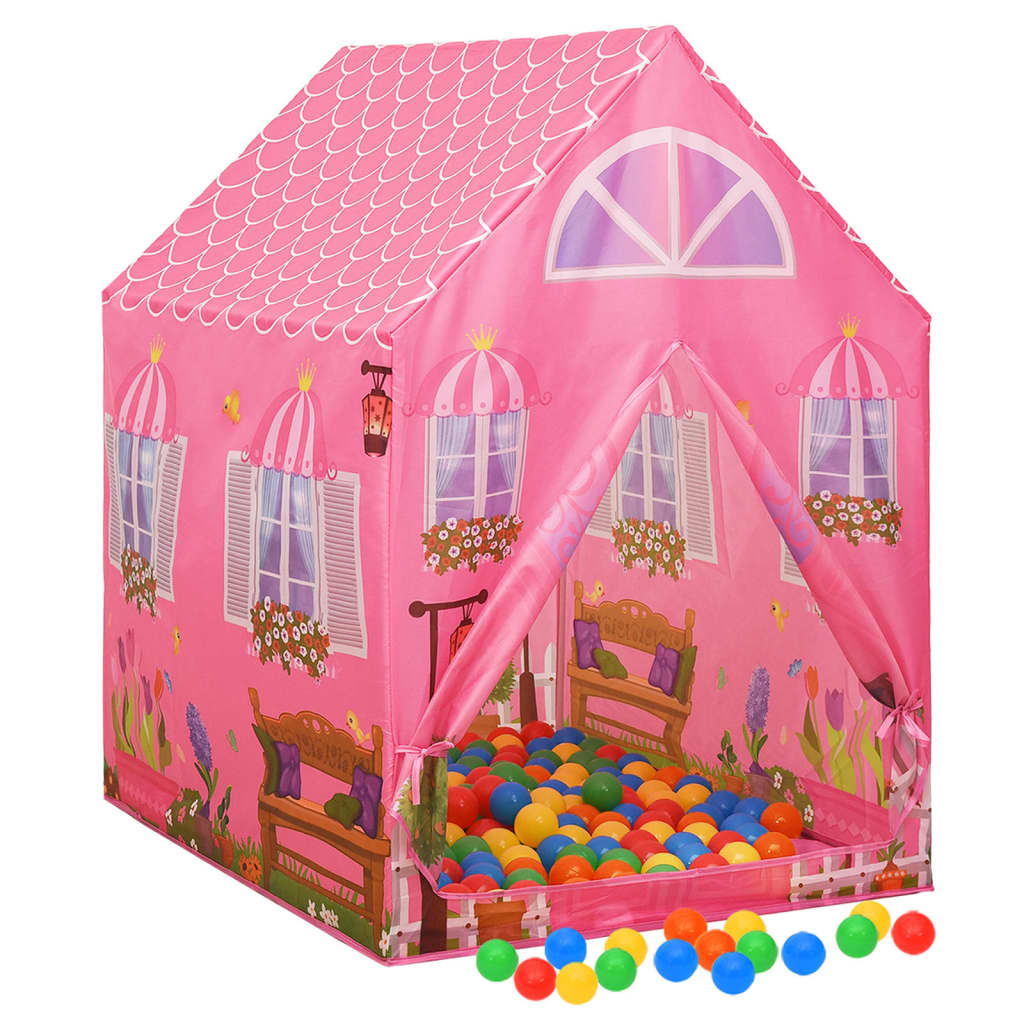vidaXL Children Play Tent with 250 Balls Pink 69x94x104 cm