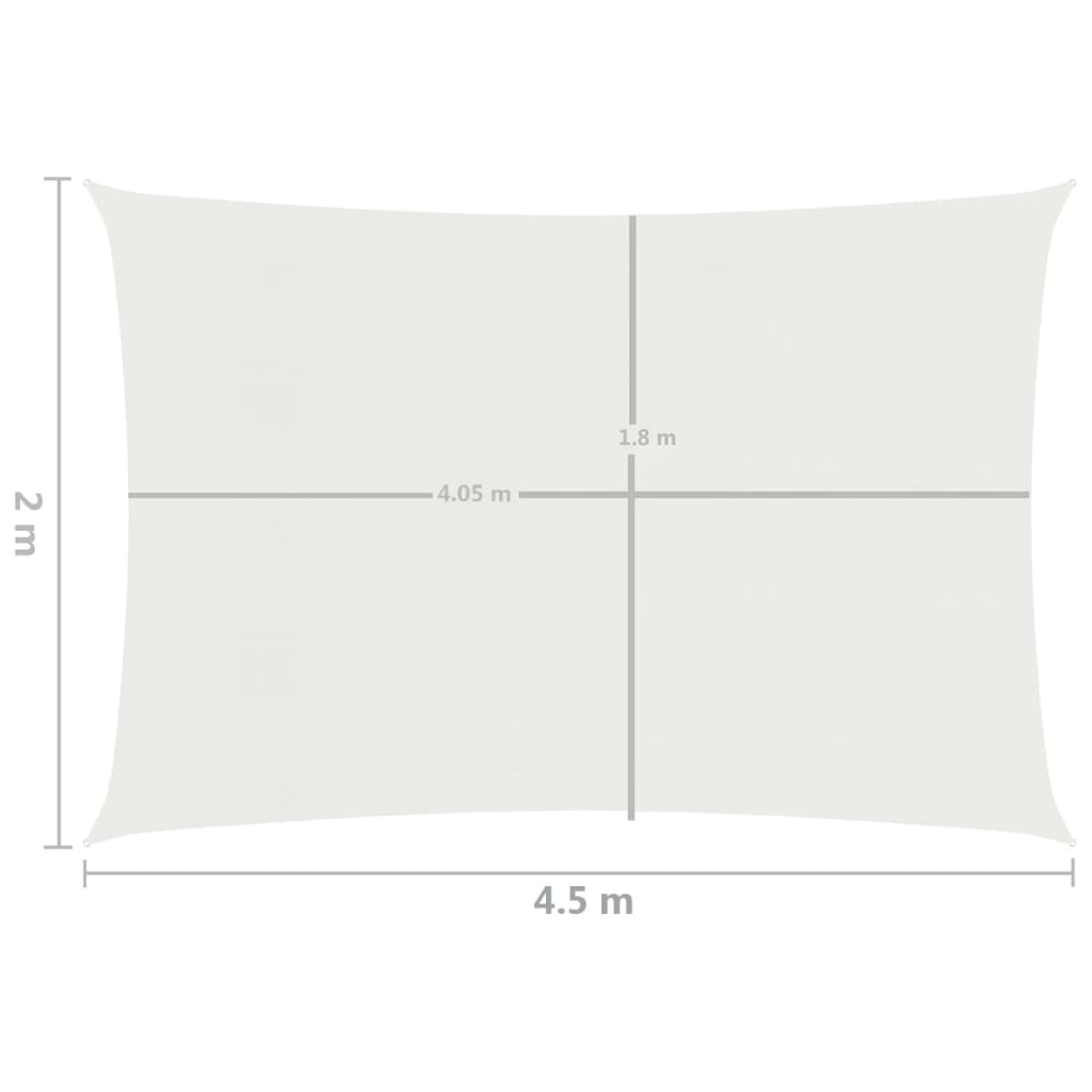 vidaXL Sunshade Sail 160 g/m² White 2x4.5 m HDPE