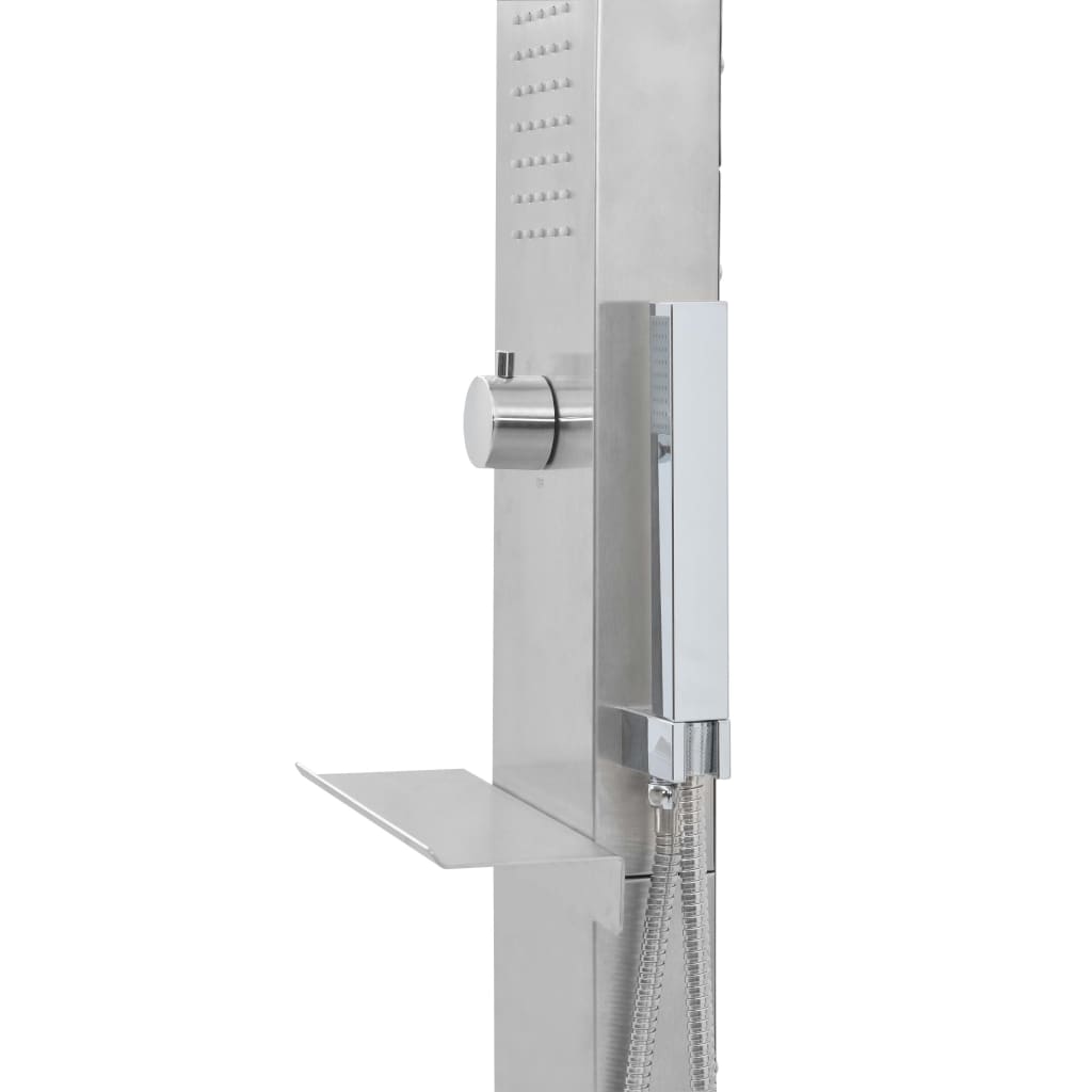 vidaXL Outdoor Shower with Tray WPC Stainless Steel