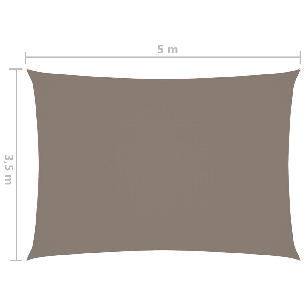 vidaXL Sunshade Sail Oxford Fabric Rectangular 3.5x5 m Taupe