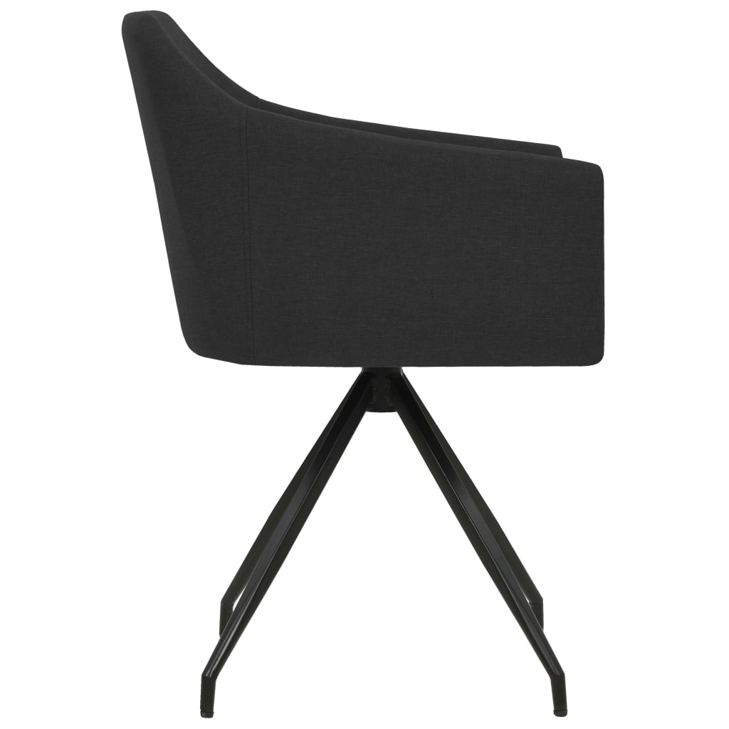 vidaXL Swivel Dining Chairs 6 pcs Black Fabric