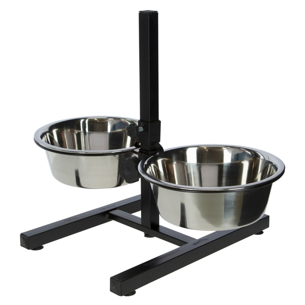 Kerbl Pet Feeders With Stand 2x2.8 L 43 cm Black